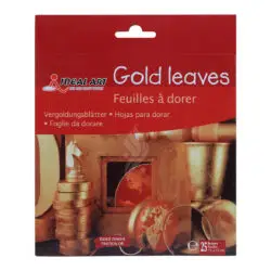 GOLD LEAF FOR GILDING : 25 SHEET : SIZE 5" BY 5"