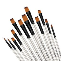 KEEP SMILING : ARTIST FLAT BRUSH :  SET OF 12