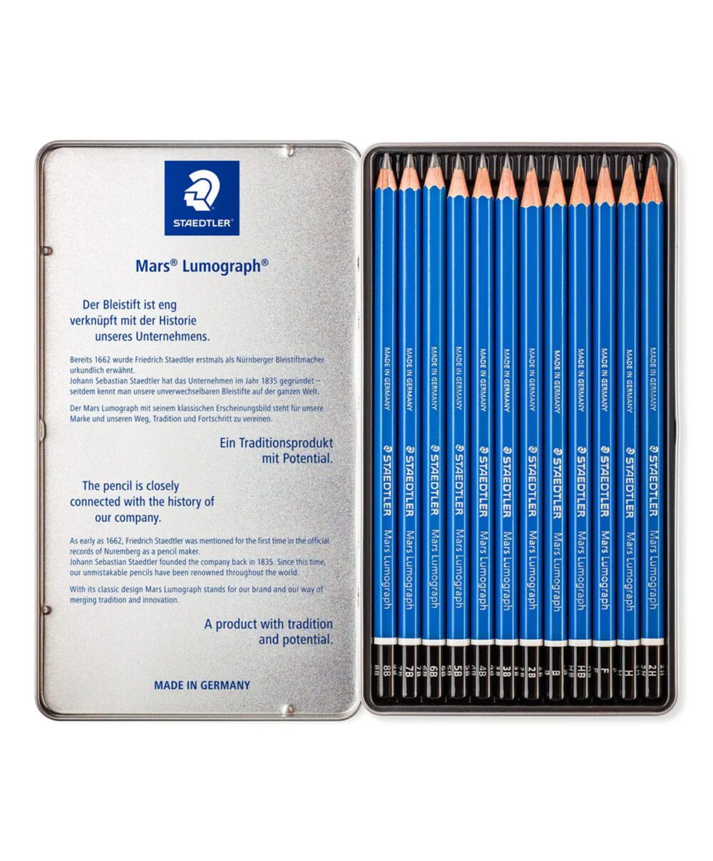 STAEDTLER MARS : LUMOGRAPH DRAWING PENCILS : SET OF 12