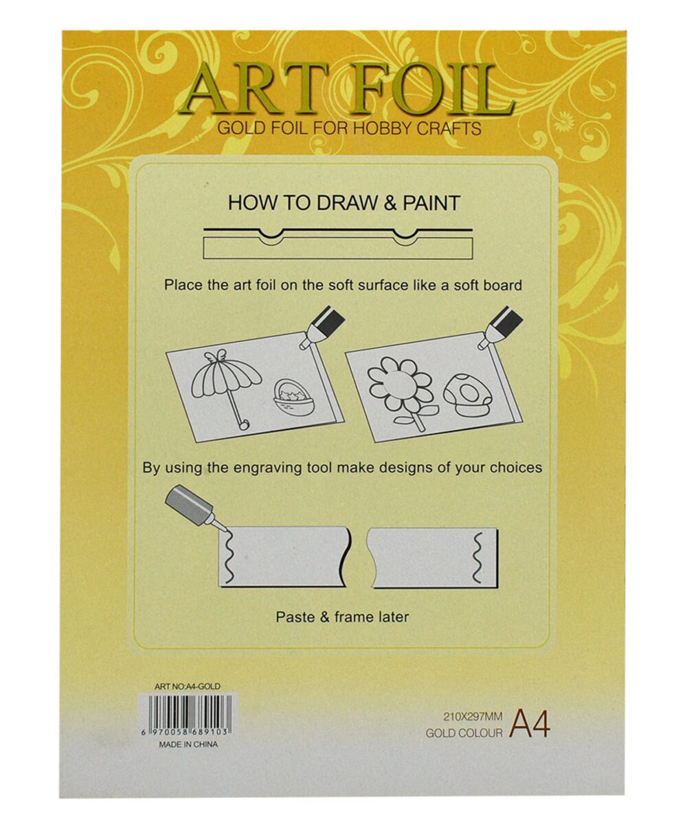 WORISON : ART FOIL : A4 SIZE 3 SHEETS : SILVER & GOLDEN - Image 2