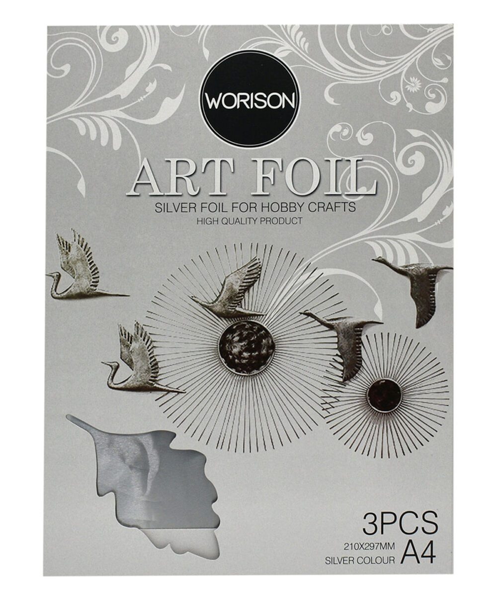 WORISON : ART FOIL : A4 SIZE 3 SHEETS : SILVER & GOLDEN - Image 3