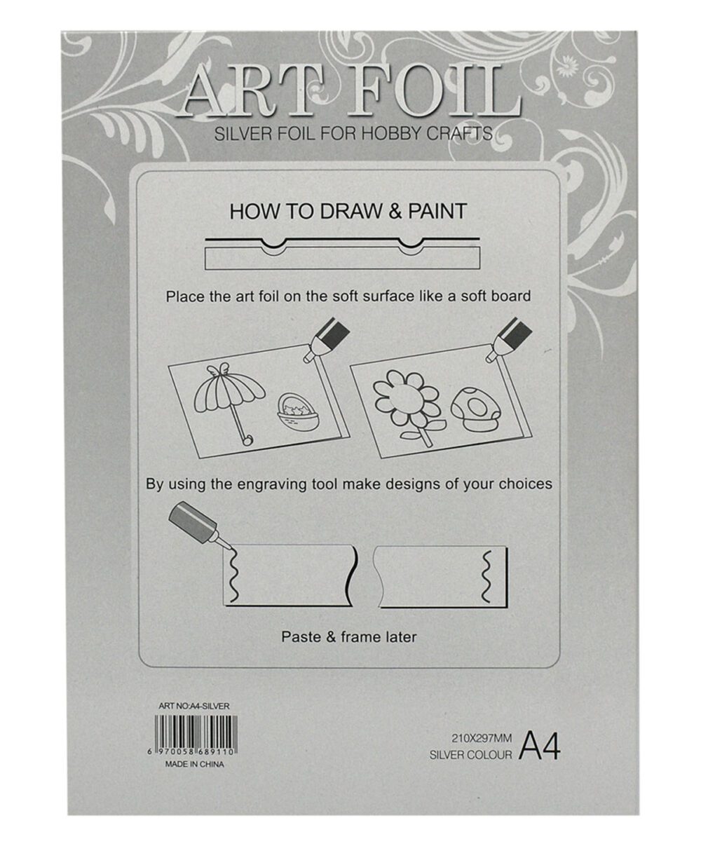 WORISON : ART FOIL : A4 SIZE 3 SHEETS : SILVER & GOLDEN - Image 4