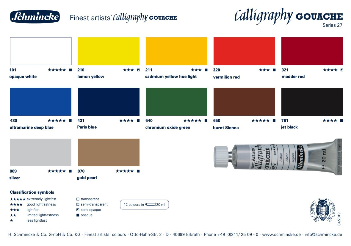 Schmincke Academy Gouache 60 Ml - Colore Guazzo Fine Per Artisti, Principianti E Scuola - Alta Opacità E Miscelabilità
