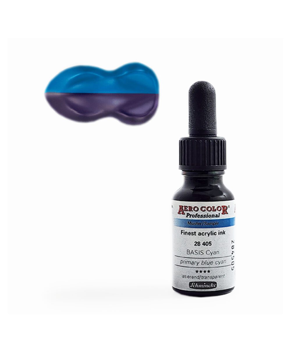 SCHMINCKE : AERO COLOR FINEST ACRYLIC INK : 7ML : PRIMARY BLUE CYAN