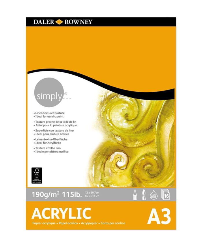 DALER ROWNEY : SIMPLY ACRYLIC PAPER PAD