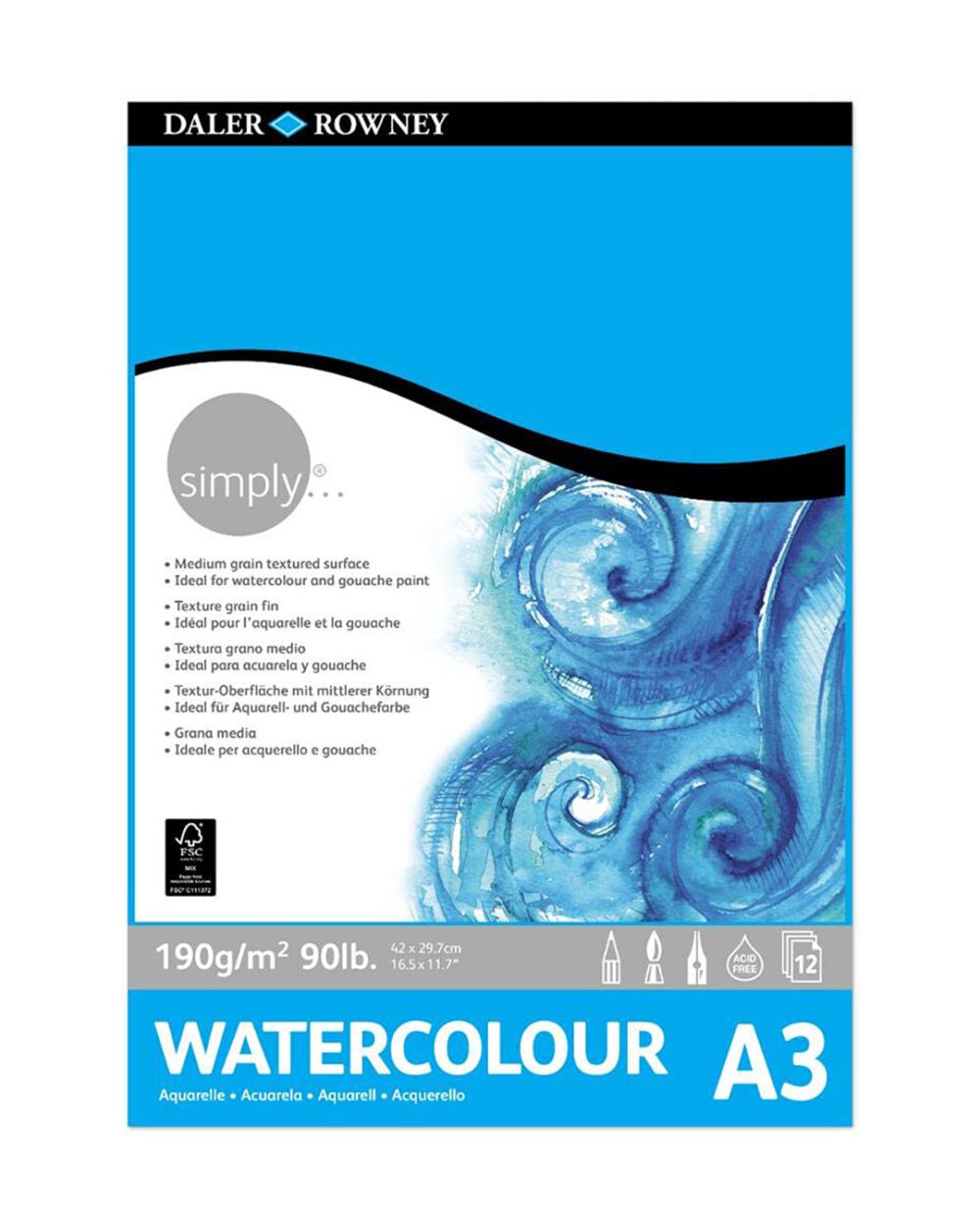 DALER ROWNEY : SIMPLY WATERCOLOUR PAD