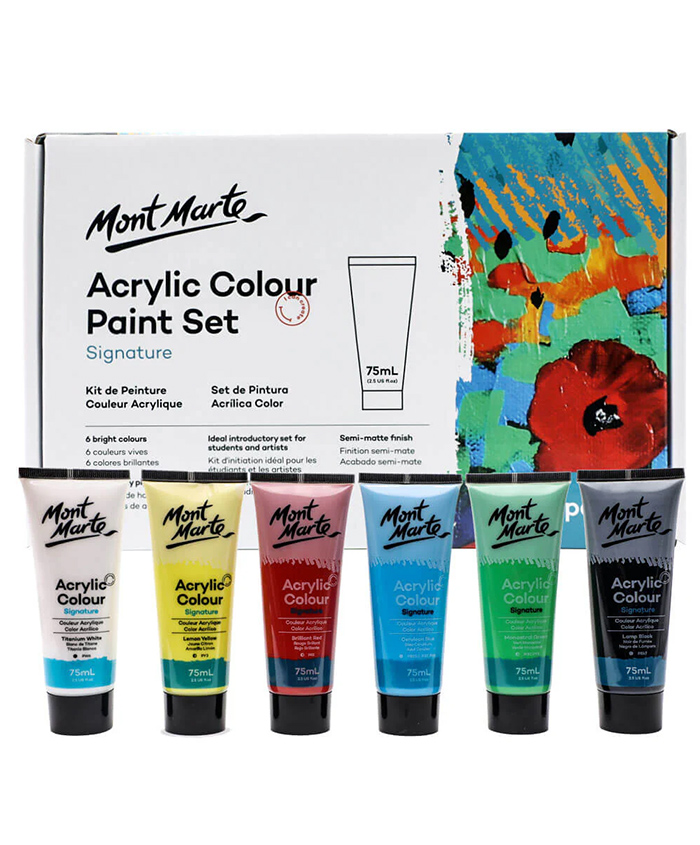 MONT MARTE : ACRYLIC COLOUR : SIGNATURE 6PC X 75ML