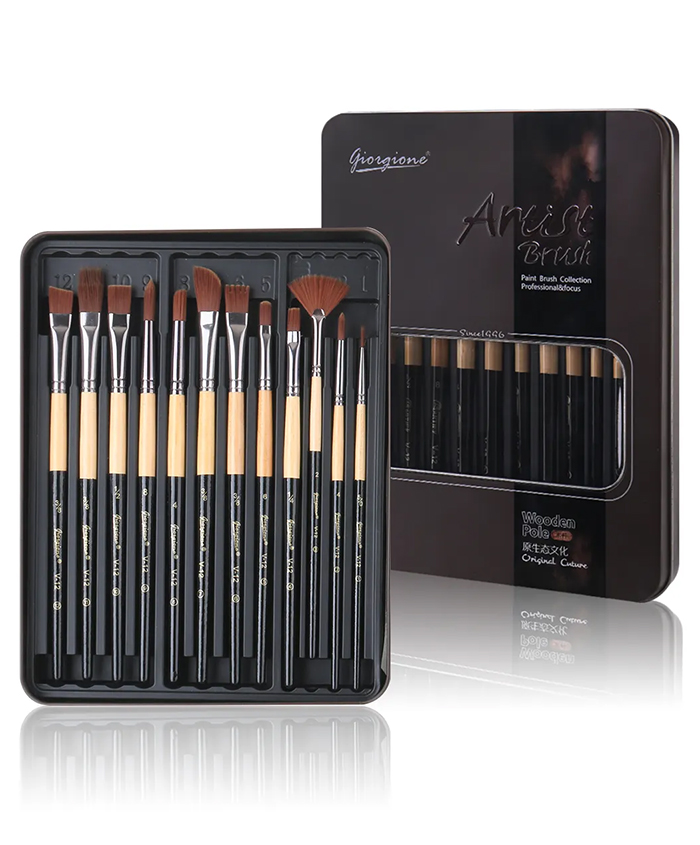 GIORGIONE : PROFESSIONAL MIX PAINT BRUSH : SET OF 12