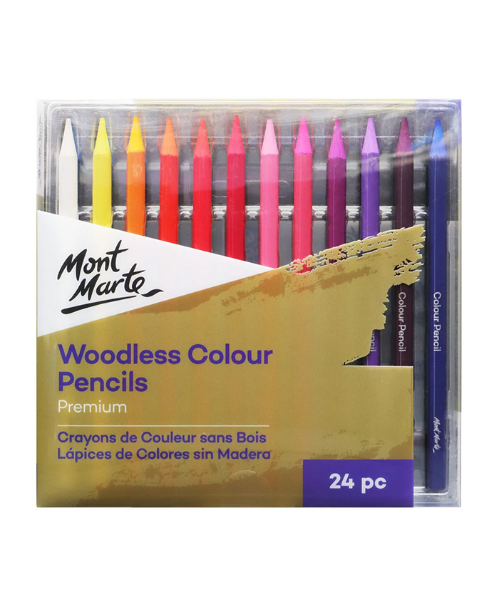 MONT MARTE : WOODLESS COLOUR PENCILS 24PC