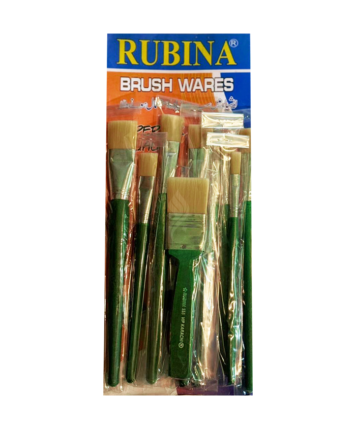 RUBINA SYNTHETIC HAIR FLAT BRUSH SET OF 8 PC
