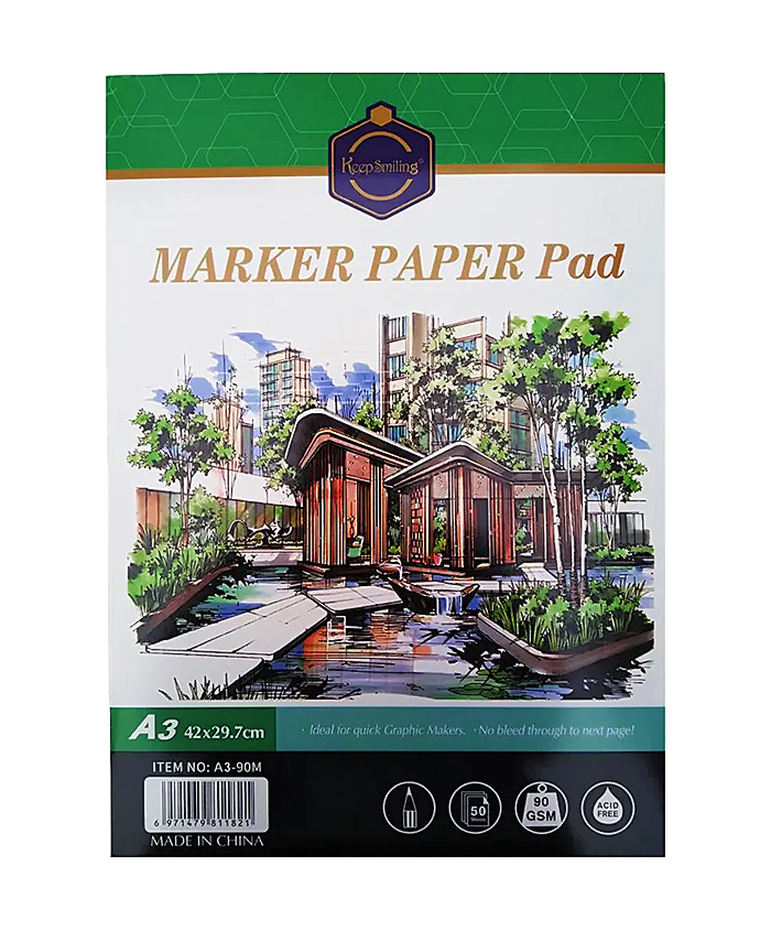 KEEP SMILING : MARKER PAPER PAD 90 GSM 50 SHEETS
