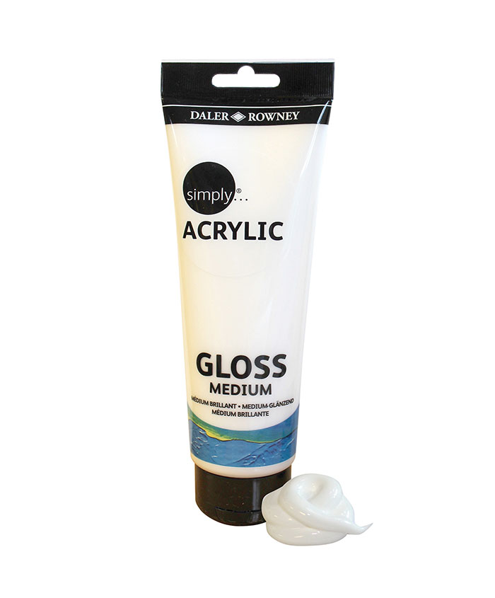 DALER ROWNEY : SIMPLY ACRYLIC GLOSS MEDIUM : 250ML