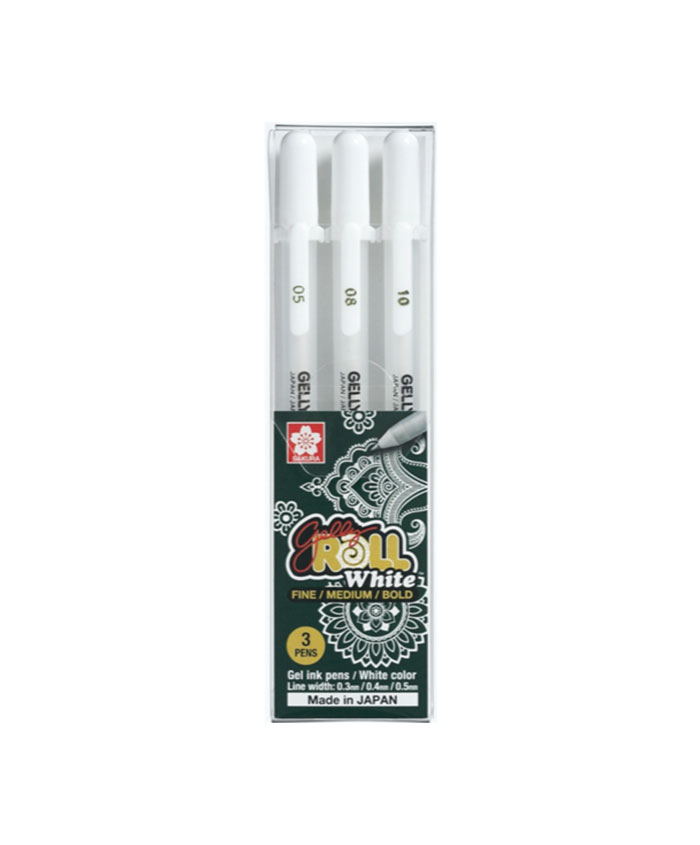 SAKURA  : GELLY ROLL PEN WHITE : SET OF 3